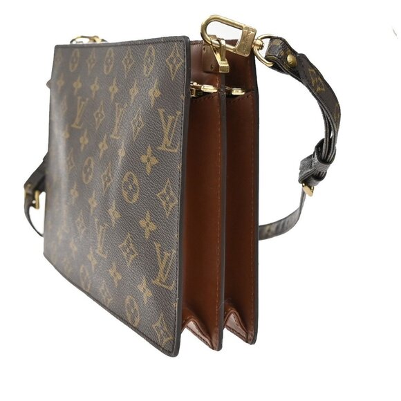LOUIS VUITTON Enghien 2Way Shoulder Clutch Bag Monogram Leather(All pocket has p - Picture 4 of 15